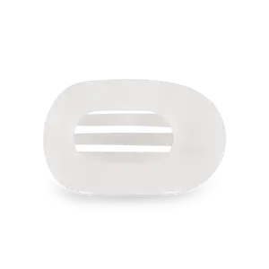 TELETIES - Coconut White Small Flat Round Hair Clip - Lay Flat, Strong Grip, Nearly Unbreakable