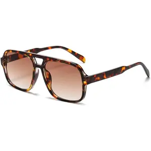 Retro 70s Aviator Sunglasses for Women Men Trendy Square Aviator Sun Glasses   Shades