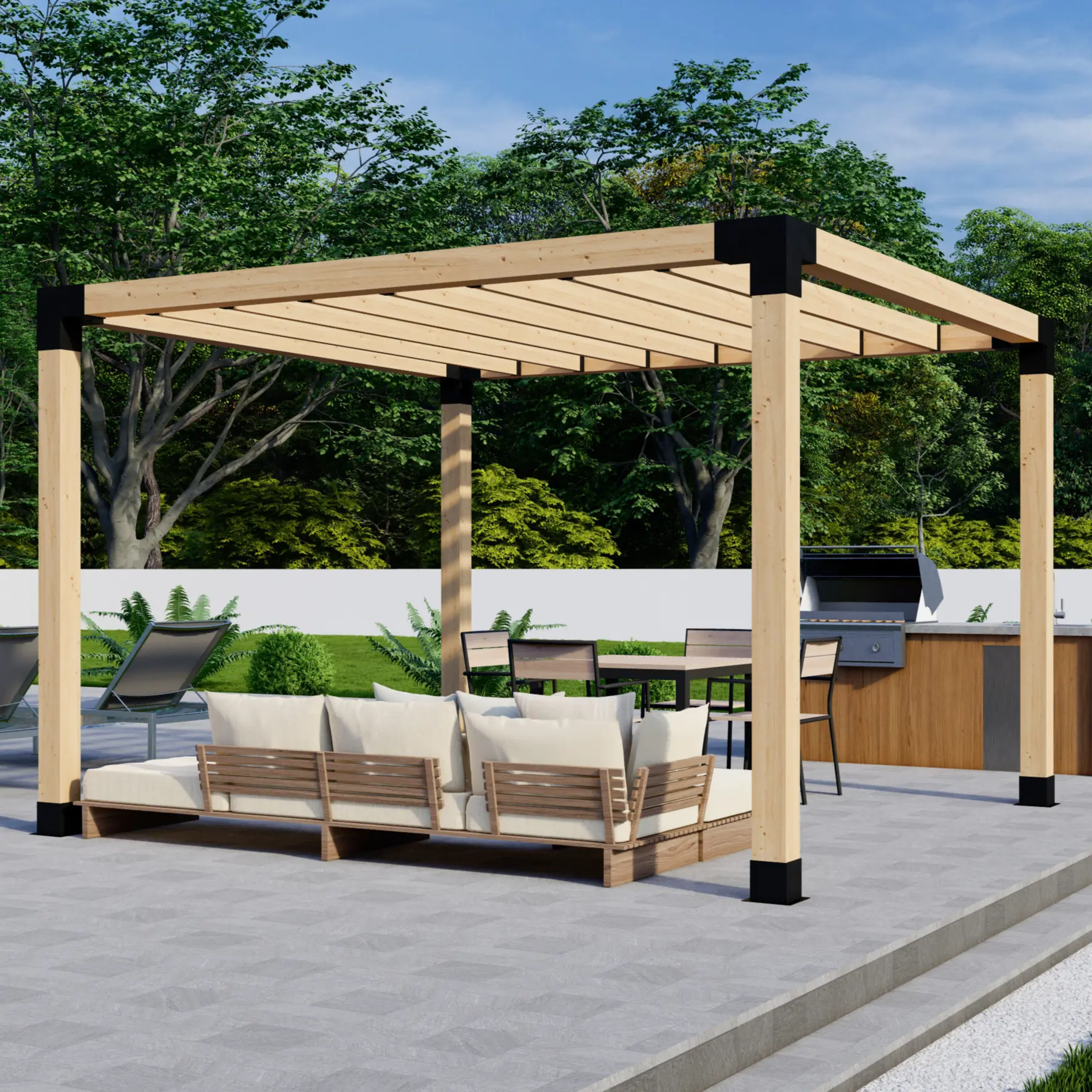 DIY Pergola Kit for a 1-Block Freestanding Pergola Up to 12' x 12'