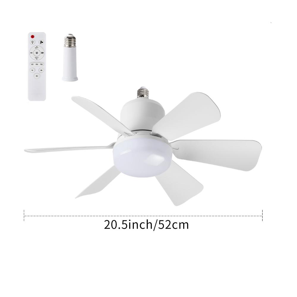 3-in-1 Socket Fan Light with Remote - Easy Install Ceiling Fan with Dimmable LED for Bedroom, Kitchen & Garage | No Wiring Needed