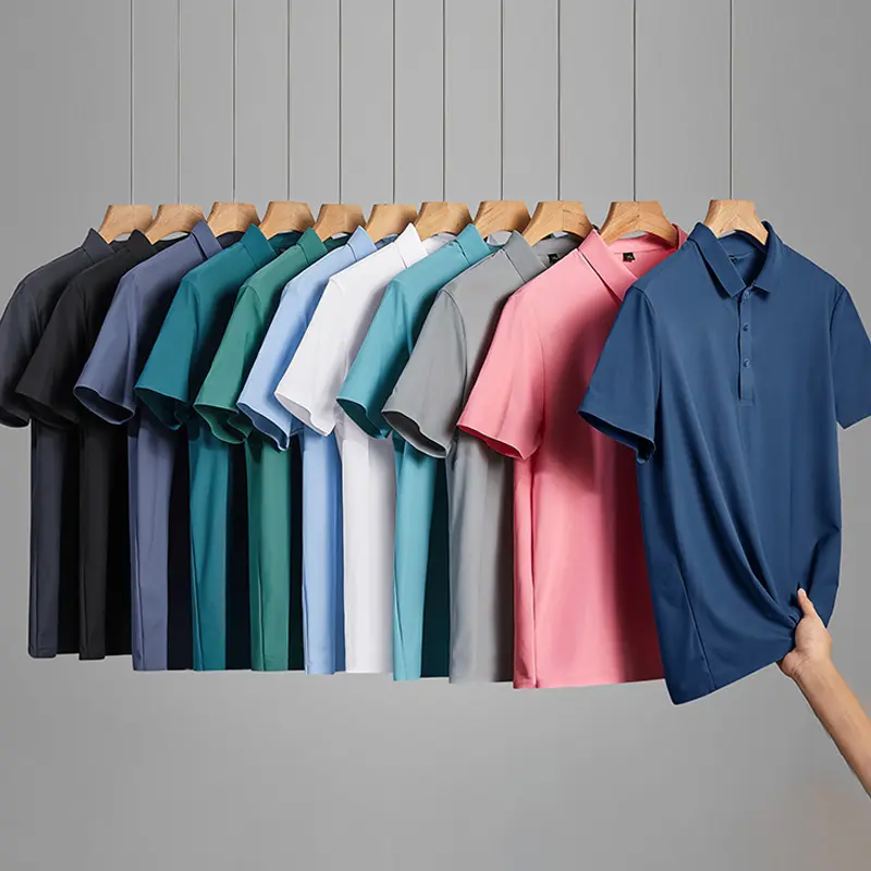 New Arrival Summer Mens Stylish Business Casual Polo Shirt, Quick Dry Breathable Fitted Collared Short Sleeve Tops, Fashion Slim Fit Menswear for Daily Office Casual Outdoor Wear