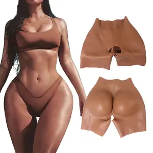 Open-end Fake Butt Shorts Hip-lifting Silicone Seamless One-piece Fake Underwear womens panties