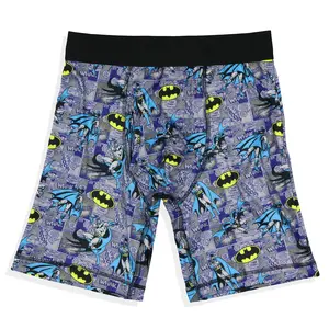 DC Comics Batman Boxer Briefs Men's Bat Symbol Comic Book Design Adult Snug Fit Underwear