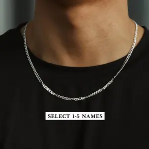 AS106 Dad Necklace With Kids Names, Father's Day Gift  Gift For Dad, Gift For Husband,  Names Necklace for Men