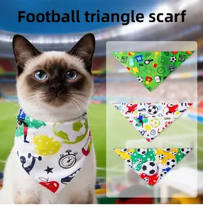 Football Fan Pet Bandana - Colorful Soccer Print Triangle Scarf for Dogs & Cats, Game Day Accessory, Perfect for Pet Owners Who Love Sports