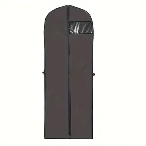 A zippered clothing bag - Non woven skirt and suit cover - Dust free wardrobe organizer - Portable hanging storage for travel and home use