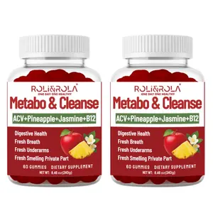 ROLI&ROLA Metabo & Cleanse Gummies - 1000mg Apple Cider Vinegar with Bromelain , Jasmine Extract, Vitamin B12 & Zinc for Digestion, Immune & Metabolic Support, Refreshing body odor- 60 Gummies/Bottle-60 Day Supply-2 Bottles