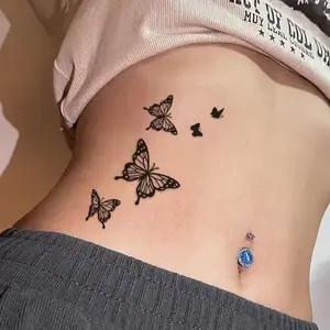 A Temporary Butterfly Tattoo Sticker, Black and White Waterproof Body Art Sticker, Suitable for Arms, Wrist and Shoulders, Long-Lasting Realistic, Fashion Accessories, Suitable for Parties, Events and Summer Outwear-Black Friday Deals(Sheets)