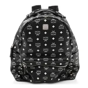 Pre-owned MCM Coated Canvas Backpacks Visetos Medium Stark Backpack Black