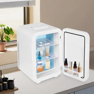 CNCEST Portable Mini Fridge with Warmer & Cooler 14.5Qt Car Refrigerator for Drinks, Cosmetics, Breast Milk 12V/110V, Digital Display, White