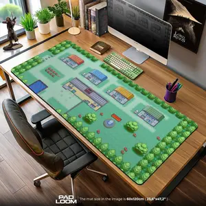 Pallet Town Mouse Pad, Game Desk Mat, Anime Mouse Pad, Desk Mat, pc accessories.