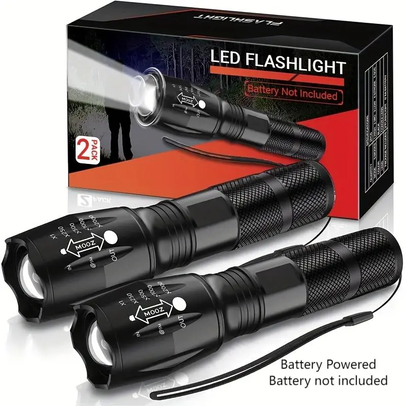 LED Flashlight, Portable Handheld Tactical Flashlight, Zoomable Flashlights, Outdoor Lighting For Home, Camping, Hiking, Fishing, Climbing, Mother's D