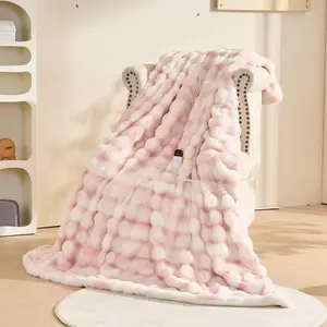 Electric Blanket, Soft Faux   Bubble Heated Blanket with Dual Control 6 Heating Levels & 10 Hours Auto-Off, Machine Washable, Fast Heating ( White, 50"X60")