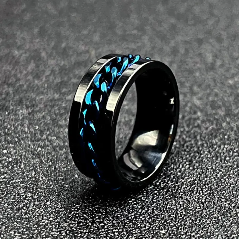 Stress Relief Business Style Ring Bottle Opener, Rotating Chain Titanium Steel Ring, Rotating Openwork Ring, Creative Gift for Friends and Family