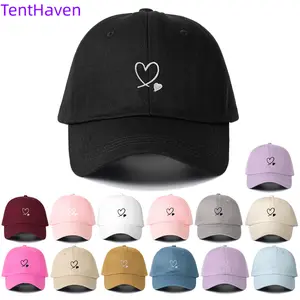 2026 Embroidered Love Pure Cotton Baseball Hat for Men and Women Outdoor Sunscreen Soft Top Duck Tongue Hat