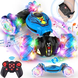 Gesture Sensing RC Stunt Car, 2.4GHz Remote Control And Hand Controlled Toys Car With Light Music, 360° Rotation Gesture Sensor Toys For 3 4 5 6 7 8 Year Old Kids Boys Girls Gifts