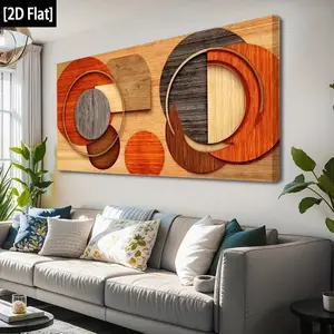 Decor (2D Flat) Abstract Wall Art, Geometric and Circular Decoration, Wall Decoration, Suitable for Living Room, Bedroom,  Suitable for Various Holiday Gift Decorations round  canvas Americana Modern Poster， vintage style home decor