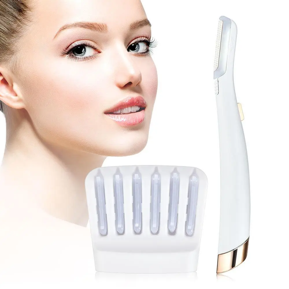 Electric Facial Hair Remover with LED Light, Eyebrow Trimmer