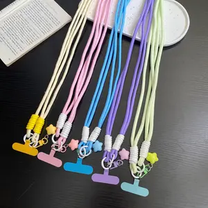 1pc Star Pendant Double Strand Body Mobile Phone Lanyard Double Strand Braided Rope Strong Anti-Break Ins Anti-Lost Anti-Theft Mobile Phone Case Lanyard with Matching Pad