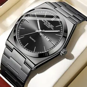 Men's Casual Modern Round Dial Analog Quartz Watch, Fashion Watch for Party, Modern Daily Jewelry Clothing Decor, Trendy All-match & Exquisite Watches for Men with Box Gift, Watches for Men