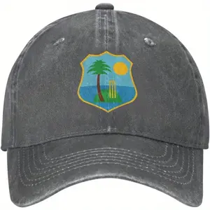 West Indies Cricket Board Flag Baseball Denim Hat Adjustable Trucker Cap