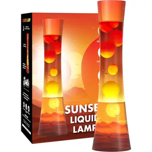 15.5" Liquid Motion Lamp, Sunset Decal Motion Light, Beautiful Home Decor, Living Room Bedroom Lamp, Relaxing Nightlight for  & Adults