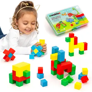 JITTERYGIT Dinosaur Magnetic Blocks Puzzle | 40 Educational STEM Magnets for Kids | Learning Toy for Boys & Girls Age Groups 3, 4, 5, 6 - Multicoloured Educational Gift Set