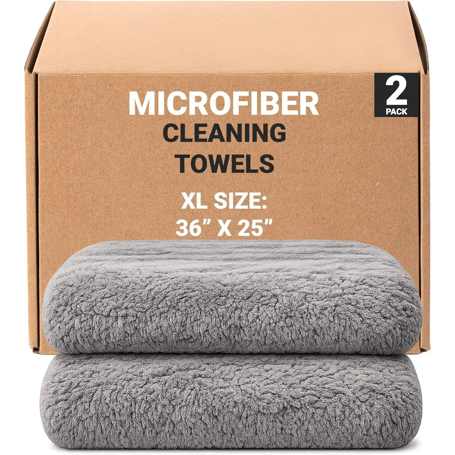 Platinum Microfiber Towels for Cars Extra Large Towel Set of 2 Drying Towels with Maximum Absorbency, Scratch Free Wash Towels for Detailing, Microfiber Cleaning Cloth Towel Kit