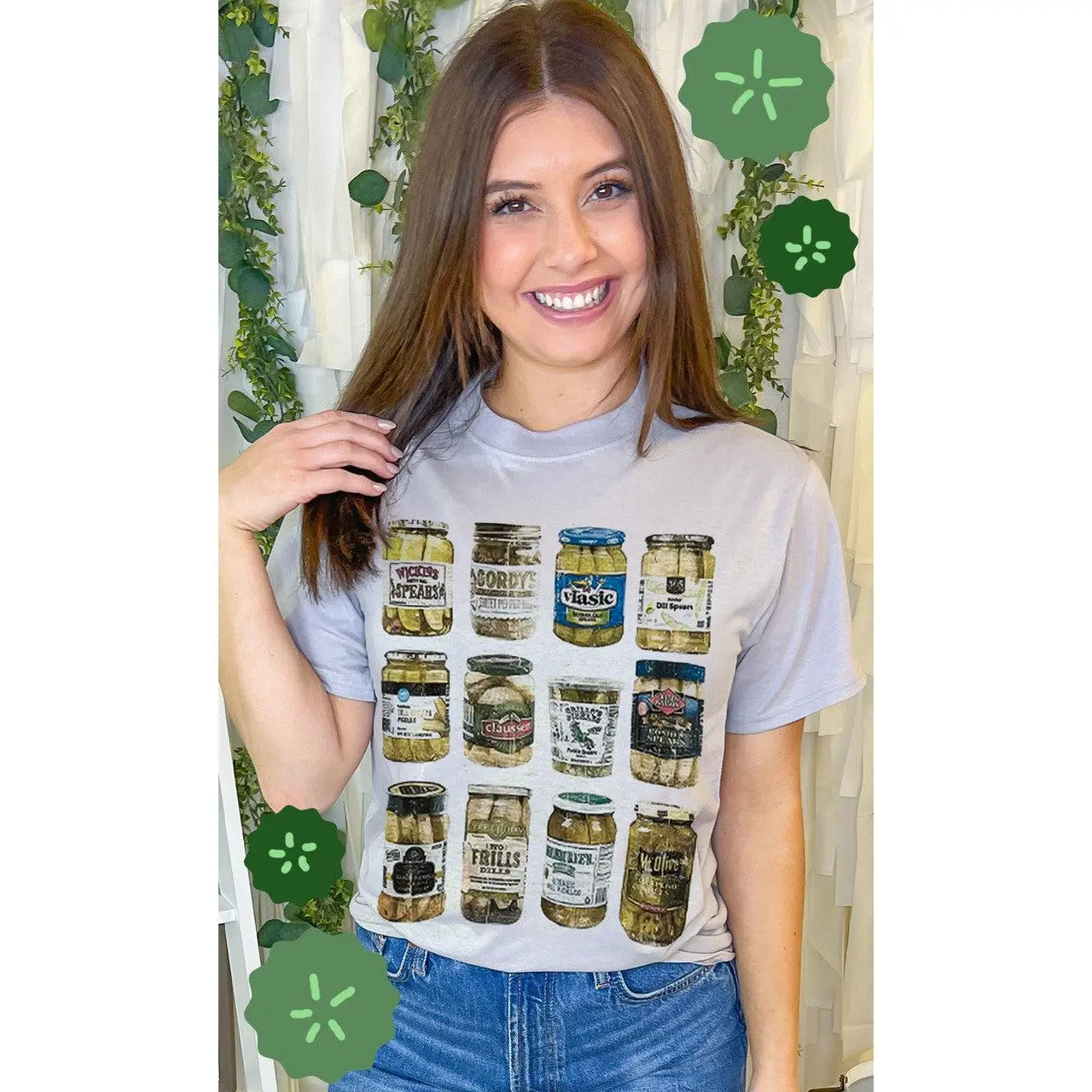 Tees2urdoor Women's Pickle Obsessed Graphic T-Shirt, Casual Round Neck Short Sleeve Basic Top for Everyday Streetwear, Tshirt