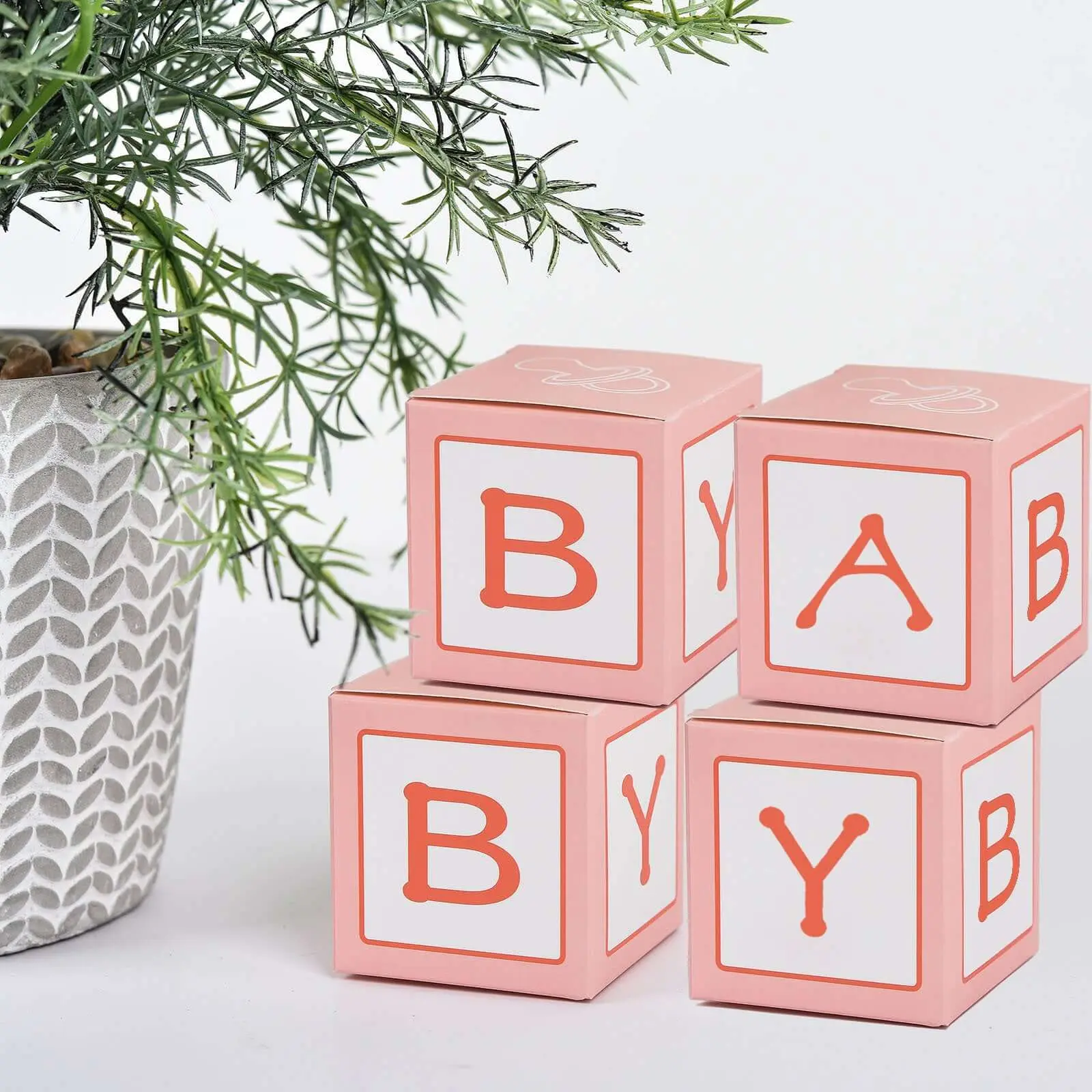 25-Pack 2 in Easy Assembly Gift Boxes, Personalizable Pink Containers for Baby Shower Party Favors & Office Gifting