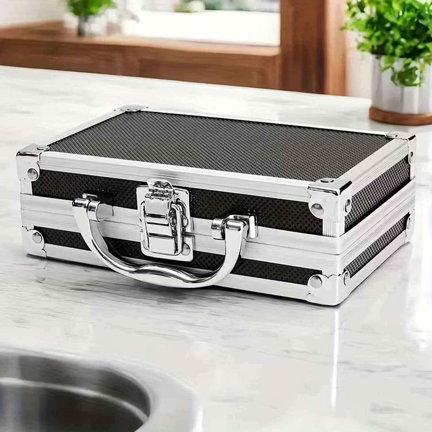 Portable Cash Register Box, Multi-Functional Handheld Money Storage, Lockable Anti-Theft Design, Safe for Coins and Notes, Market, Convenience Store, Cash Box with Lock