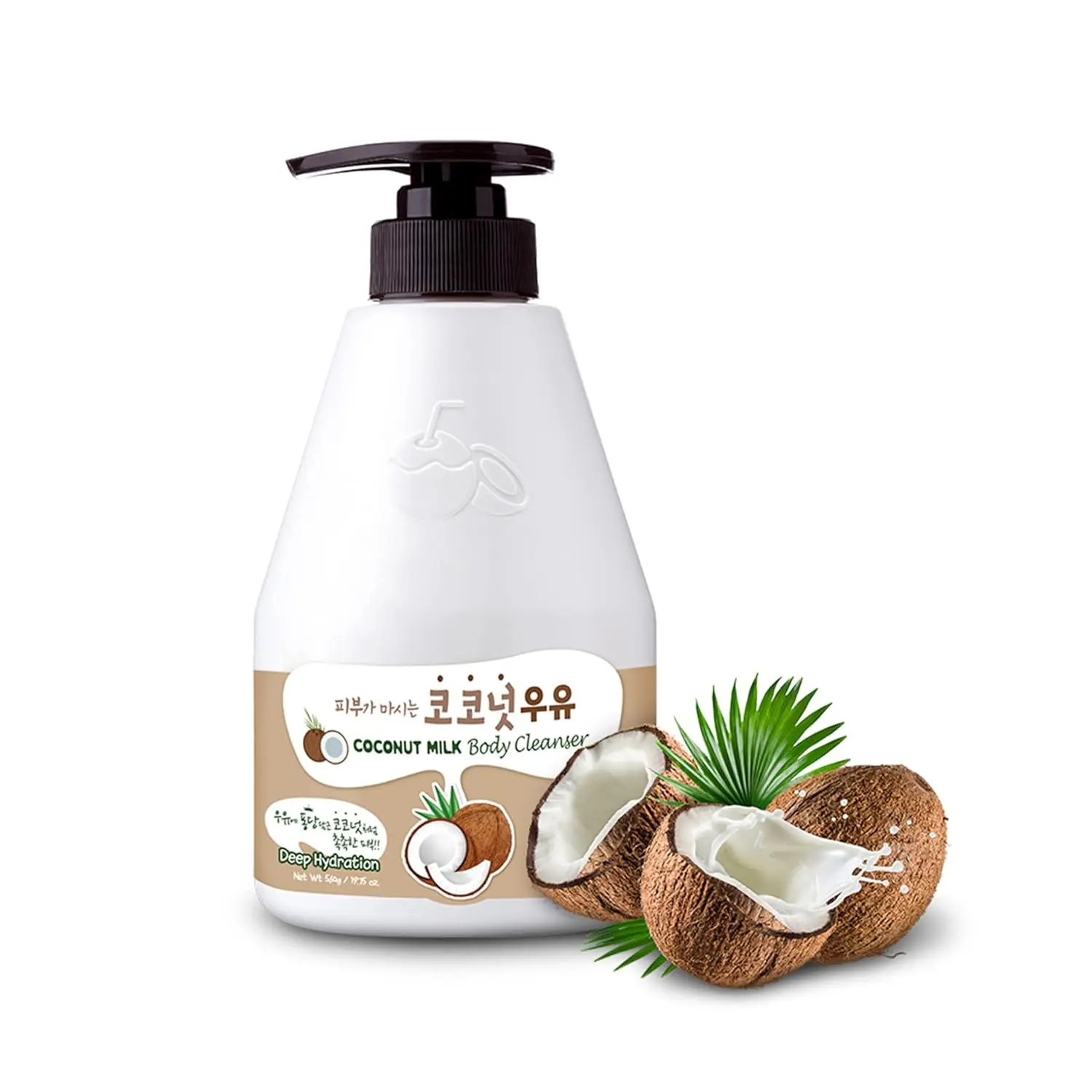 Kwailnara Coconut Milk Body Wash (19.75 Fl Oz) – Korean Body Cleanser for Hydrated & Silky Skin | Milk Protein, Royal Jelly & Restorative Coconut Extract | Paraben-Free with Gentle Bubbles