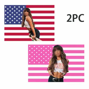 Ella singer Langley American Flag Tapestry - Pink Wall Hanging Decor for Fans, Music Room & Dorm (3x5 ft)