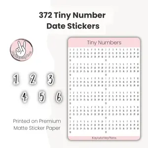 Tiny Date Number Stickers – 372 Stickers (1–31) | 12 Months of Minimal Planner Numbers | Bullet Journal or Planner | KaylaAshleyPlans