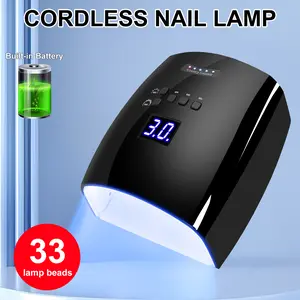 New Portable Nail Lamp with 33 LEDs, 66W High Power, Quick Curing Nail Dryer, Rechargeable Battery-Powered Nail Art Manicure Machine Suitable for Salons