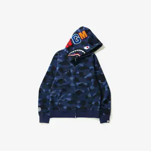 Bape Color Camo Shark Full Zip Hoodie Navy
