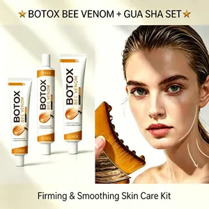 Antioxidant Snatched Duo Skincare Kit: Bee Venom Moisturizing Balm (Skin Defense, Firming) + Ergonomic Lymphatic Face Sculpting Brush - Anti-Aging, De-puffing, Jawline Contouring