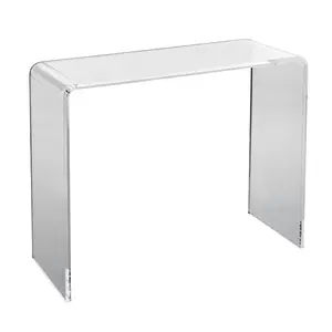 Impact-Resistant Transparent Acrylic Console Table, 37.95x15x29.13 in Indoor/Outdoor End Table for Foyer, Living Room