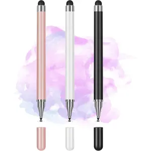 3-Pack 2-in-1 Universal Stylus Pen for All Touchscreen, Precision Disc Tip Compatible with Android iOS Phones & Tablets, Perfect for Writing Drawing and Note-Taking