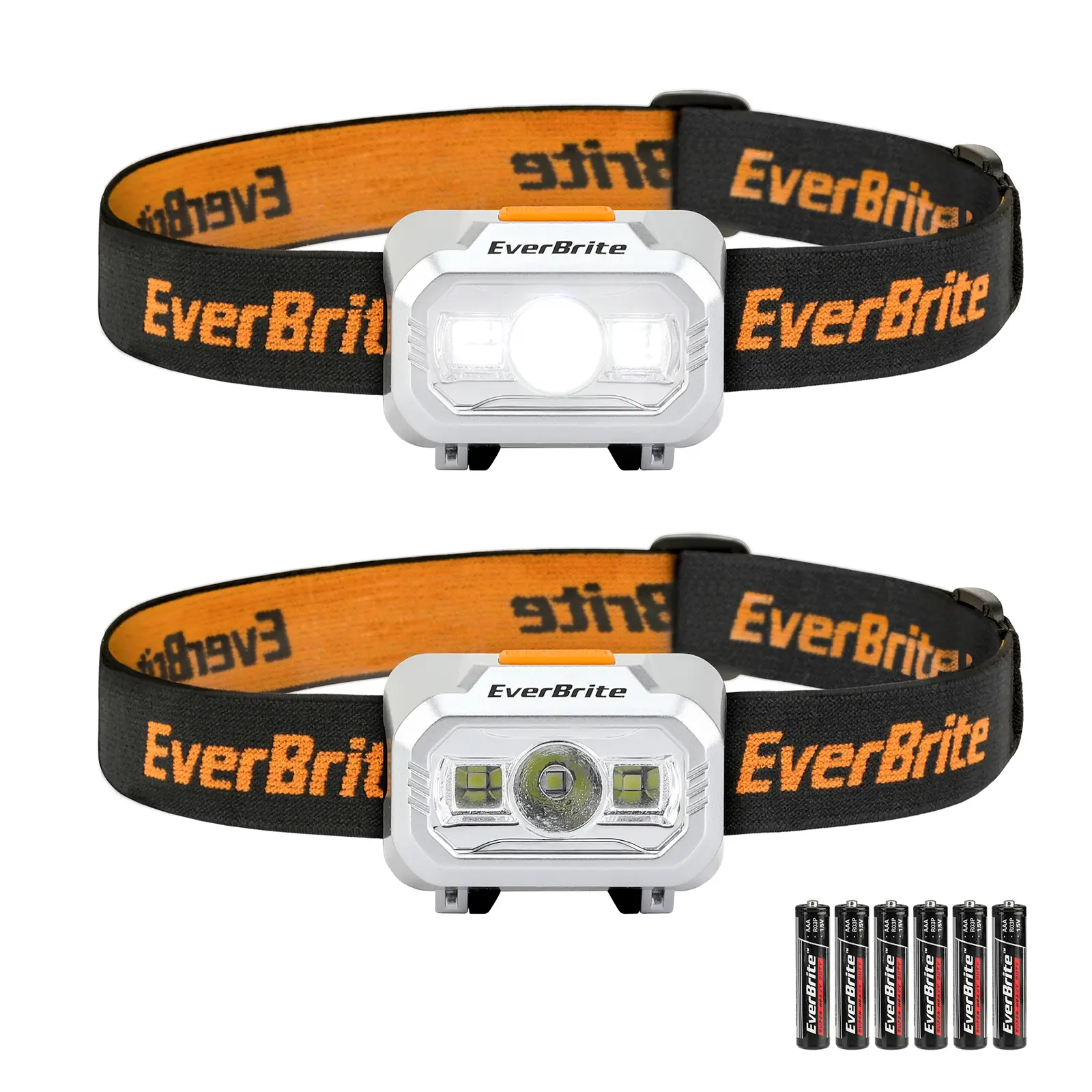 #fathersdaygift EverBrite LED Headlamp, 4 Lighting Modes, Pivoting Head with Adjustable Headband, IPX4 Water Resistant Perfect for Running, Camping and Hiking, 3 AAA Battery Powered