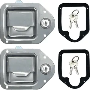 Toolbox RV Handle Latch Stainless Tool Box Latch Paddle Lock for Trailer Door RV Camper Truck Bed Toolboxes - 3/8'' x 3-1/4'' (2 Pack)