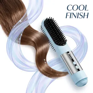 Viral Cordless Hair Straightener Brush | Portable Mini Travel Straightening Comb | 30s Fast Heat Rechargeable Hair Styler | Cool Airflow Anti-Frizz Brush for All Hair Types | TikTok Made Me Buy It