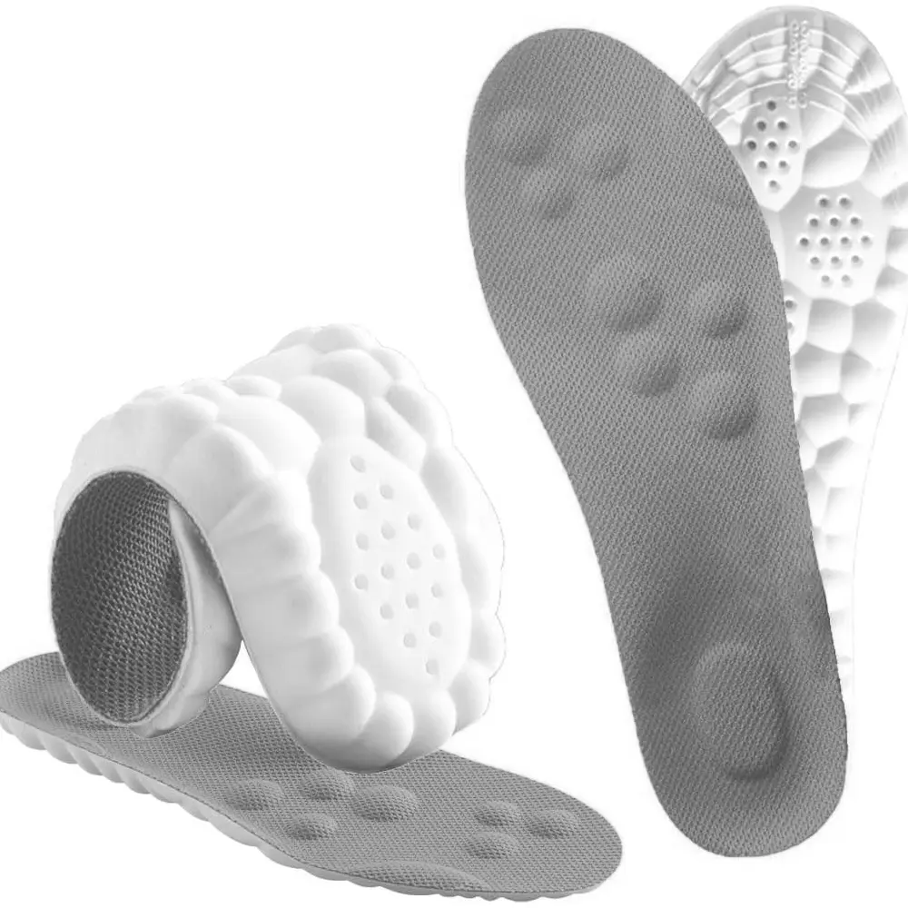4D Cloud Cushion Memory Foam Arch Support Insoles, Shock Absorbing Breathable Comfort Shoe Pads for Men & Women Long Time Standing, Trimmable Foot Inserts Compatible With Daily Casual Sneakers Work Boots