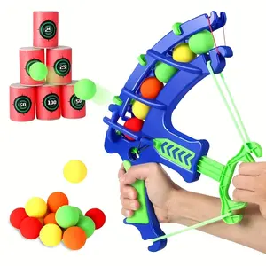 Children's Foam Slingshot Set - Safe Shooting Game to Improve Hand-Eye Coordination, Lightweight Multi-Color Plastic Design, Fun Birthday Gift & Toy