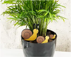 3DTrekker Cute Snail Garden Stakes Set. Great Garden Lover Gift