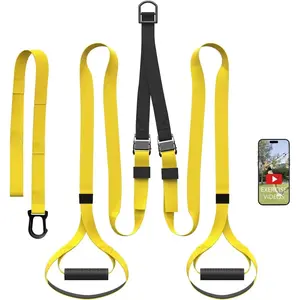 Suspension Bodyweight Fitness Training Kit, Full Body Workouts Home Gym Resistance Trainer Straps for Total Body Workouts
