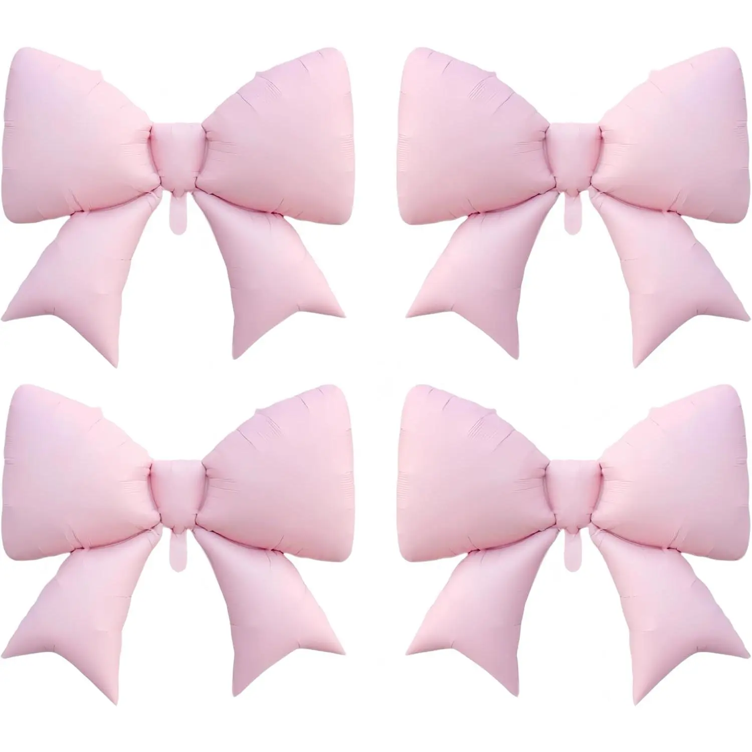 Women's 4-Piece 38in Large Size Light Elegant Fashion Trend Giant Pink Bow Balloons - Castle Themed Festive Decor, Outdoor Garden Supplies (Includes Ribbon) for Wedding, Bachelorette Events