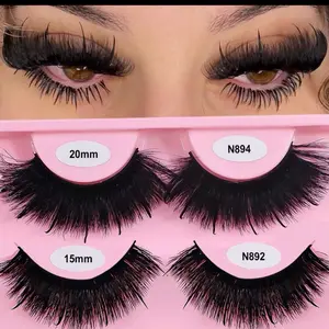 Reusable Human hair handmade naturally eyes lashes extensions pack of (2) Soft and