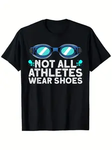 Men'S and Retro Swim Instructor T-Shirt |   180gsm Breathable Swim Goggles Design, S-XXXL Black - All-Season Swimming Tee for Coaches, Aquatic Sports and Casual Wear - Ideal Gift for Swimmers