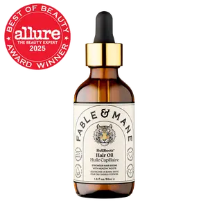 Fable & Mane HoliRoots Hair Oil, Strengthens Dry, Damaged Hair and Scalp. Pre Wash Oil Treatment Repairs with Ashwagandha, Amla and Castor Oil